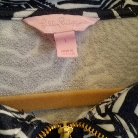 Leona Lilly pulitzer zip up sweater sz L - Picture 4 of 7